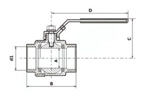 Кран шаровой проходной (внутренняя резьба - внутренняя резьба) - ISO Экомаш